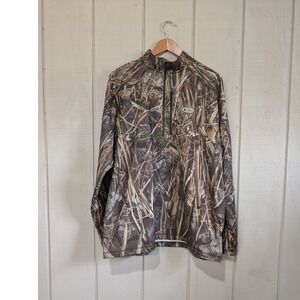 Drake Waterfowl Systems Camo Quarter‎ Zip Pullover Grid Fleece Mens XL Hunting